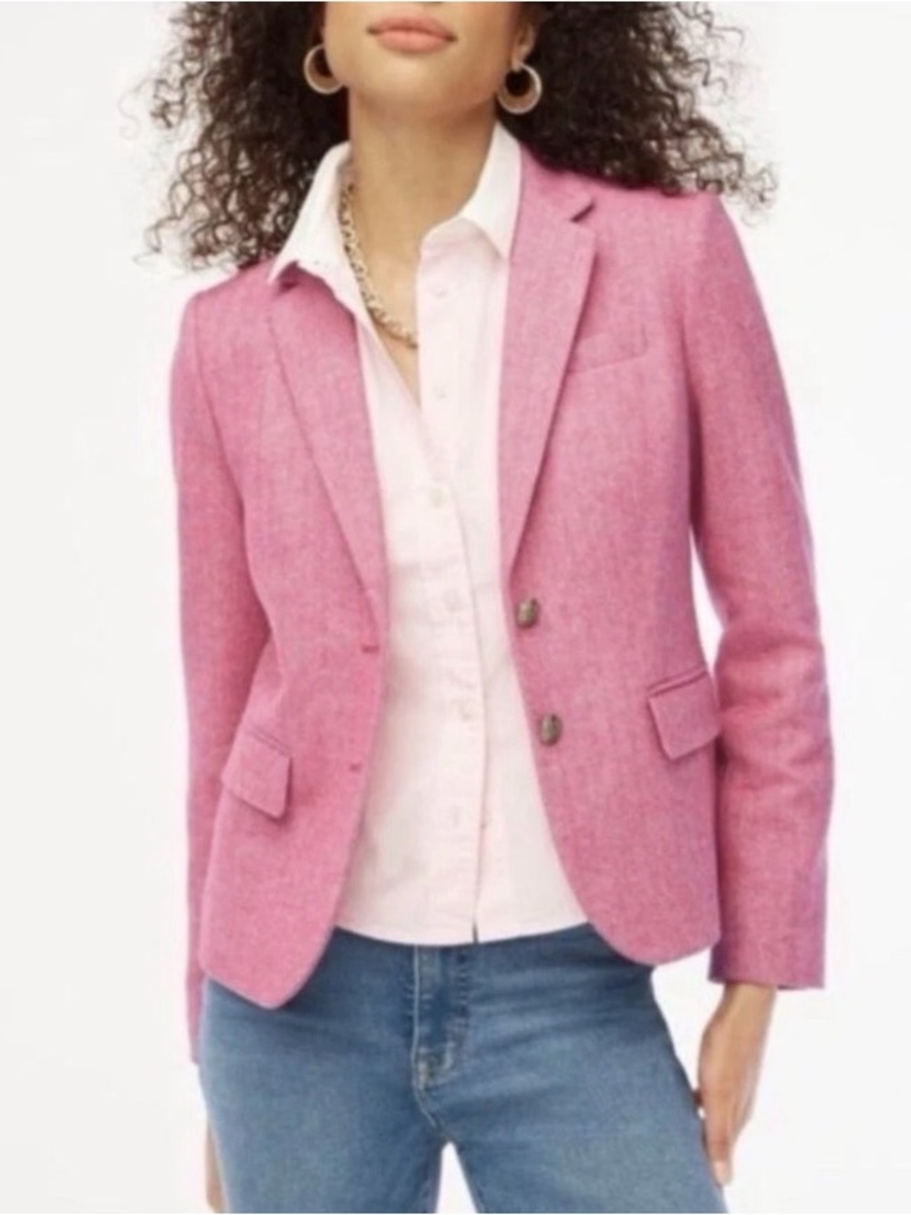 J. Crew Pink Schoolboy Wool Tailored Preppy Blazer size 4